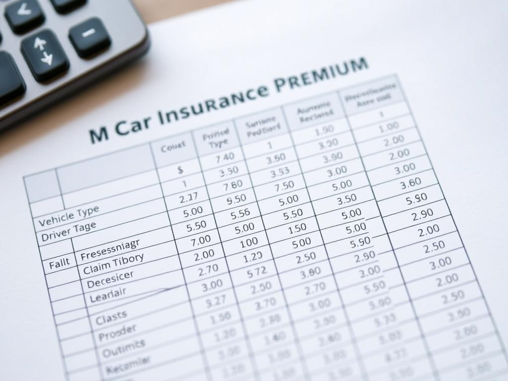 A neatly organized spreadsheet displaying the key details of a car insurance premium, with clearly labeled columns showcasing factors like vehicle type, driver age, and claim history. The layout is clean and professional, with subtle gridlines and a muted color palette that enhances readability. The overall impression is one of precision and transparency, providing the viewer with a comprehensive understanding of how the insurance premium is calculated. The scene is illuminated by soft, diffused lighting, creating a sense of clarity and focus on the important financial information.