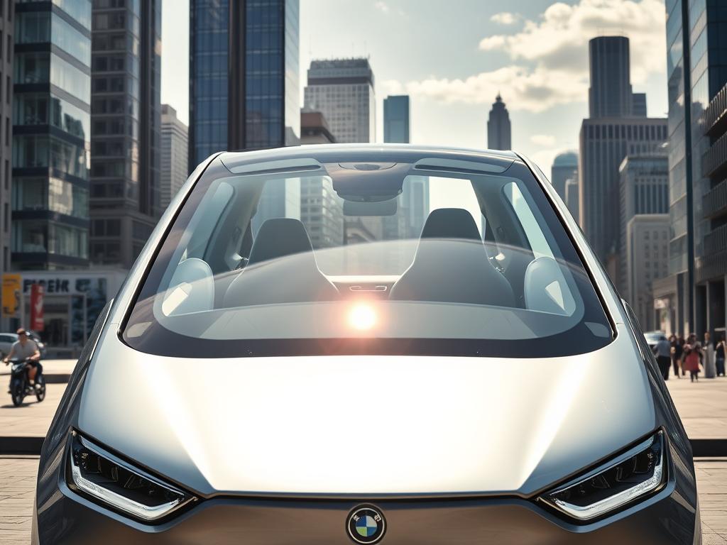 A sleek, modern electric vehicle takes center stage, its gleaming metallic frame and aerodynamic design illuminated by natural lighting. In the background, a cityscape of towering skyscrapers and bustling streets sets the scene, conveying a sense of urban progress and sustainability. The vehicle's interior is visible, showcasing the advanced technology and comfort features that make it an appealing choice for eco-conscious consumers. A sense of optimism and innovation permeates the image, reflecting the opportunities and incentives available for those interested in transitioning to electric mobility in Germany.