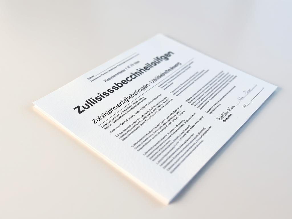 A high-quality, close-up photograph of a German "Zulassungsbescheinigung Teil II - Fahrzeugbrief" document on a plain, light-colored surface. The document is centered in the frame, filling most of the image. The lighting is soft and even, highlighting the textured paper and crisp, legible text. The perspective is slightly angled to showcase the document's size and dimensions. The image has a clean, professional appearance, with a shallow depth of field to keep the focus on the Fahrzeugbrief.