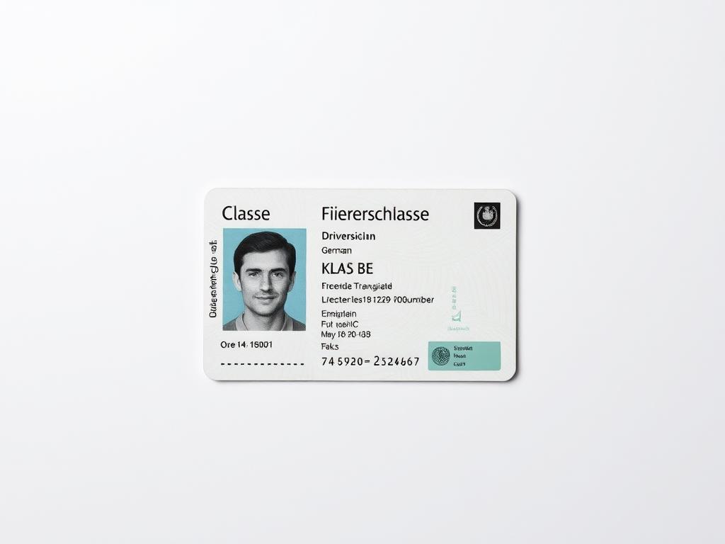 A high-contrast photograph of a German driver's license for the "Führerschein Klasse BE" category. The license is positioned against a plain, neutral background with soft, diffused lighting creating depth and focus on the central document. The image captures the essential details of the license, such as the class designation, security features, and layout, while maintaining a clean, professional aesthetic suitable for illustrating an informational article. The overall mood is one of clarity and authority, reflecting the official nature of the subject matter.